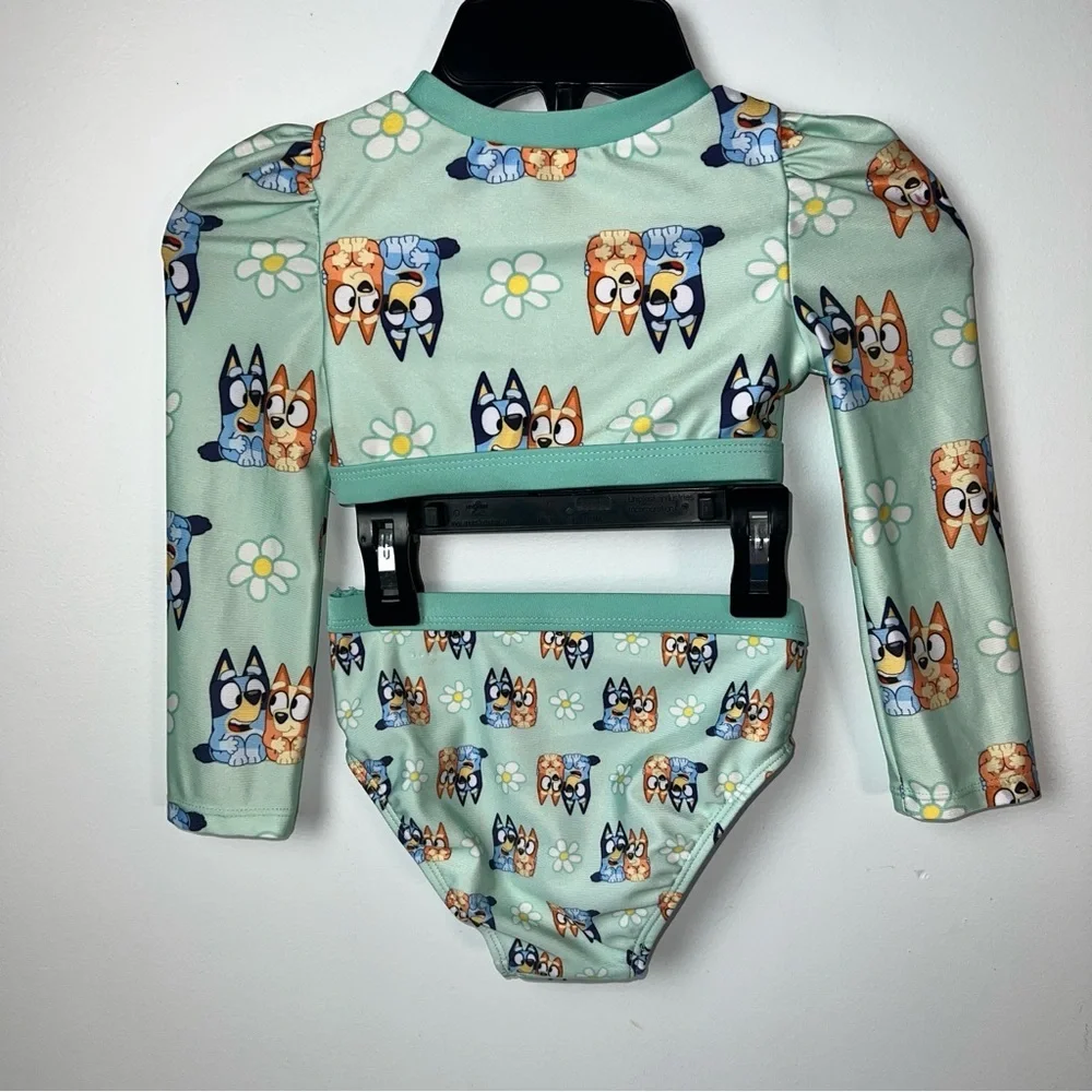 Bluey Toddler Girls Swimsuit |  2T  | Two-Piece Rash Guard Set